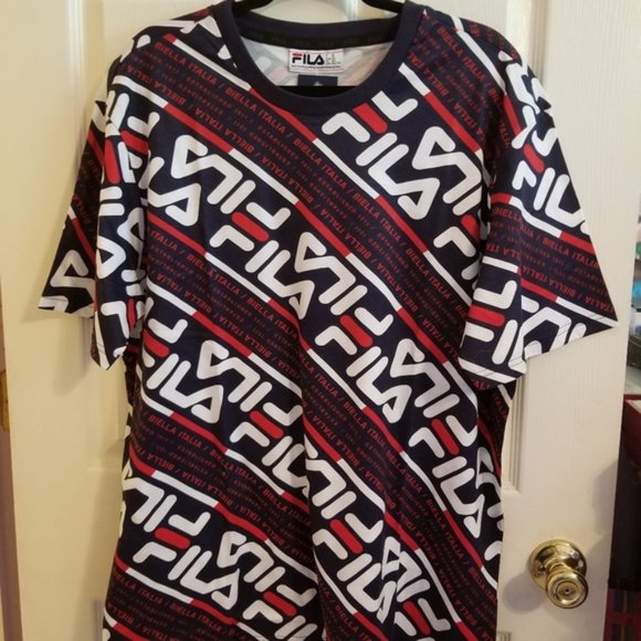 Fila Other - Fila Men's Allover Logo Graphic T-shirt Size XXL